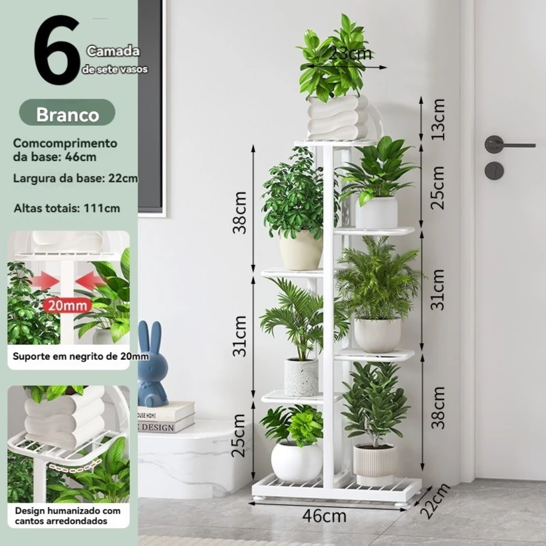 Suporte Multiandares para Plantas – Ideal para Jardim, Sala e Varanda