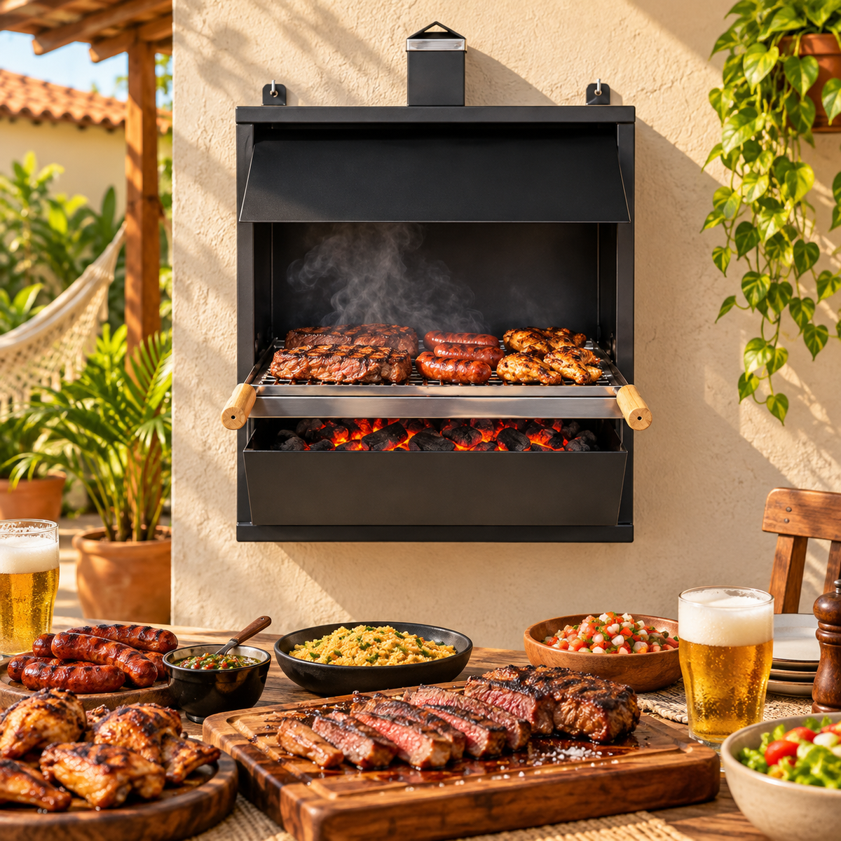 Brasa Nobre — Churrasqueira de Parede com GiraGrill de Brinde.