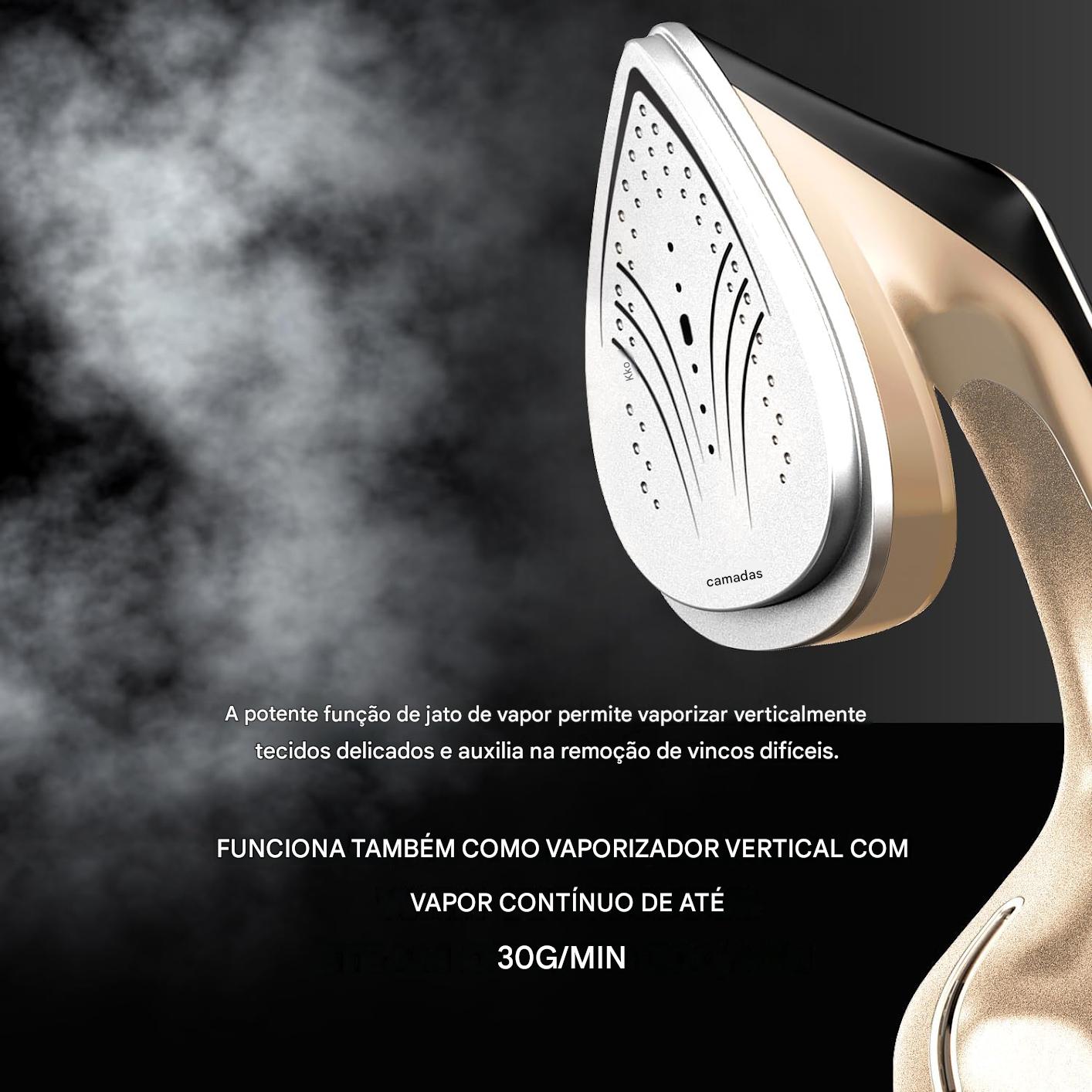 Vaporizador de roupas 2 em 1 Kosh Germany + Ferro a vapor de 1800 W