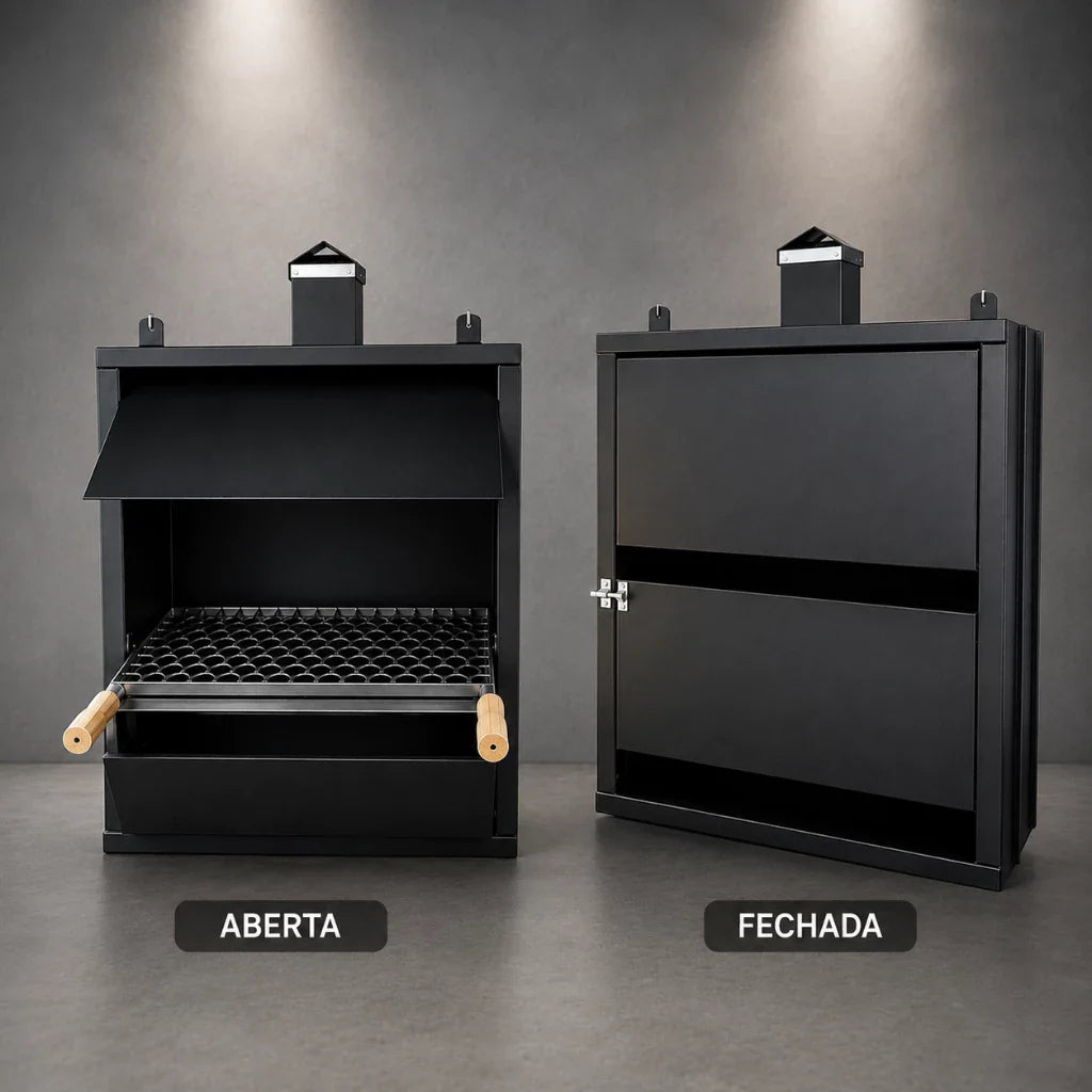 Brasa Nobre — Churrasqueira de Parede com GiraGrill de Brinde.