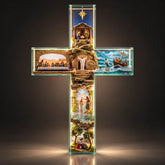 Cruz Iluminada Caminho de Jesus – 6 Cenas em Relevo com Luz e Controle Remoto