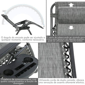Cadeira Dobrável [SUPER REFORÇADA 150kg] + Kit Completo (Guarda-Sol e Porta-Copos)