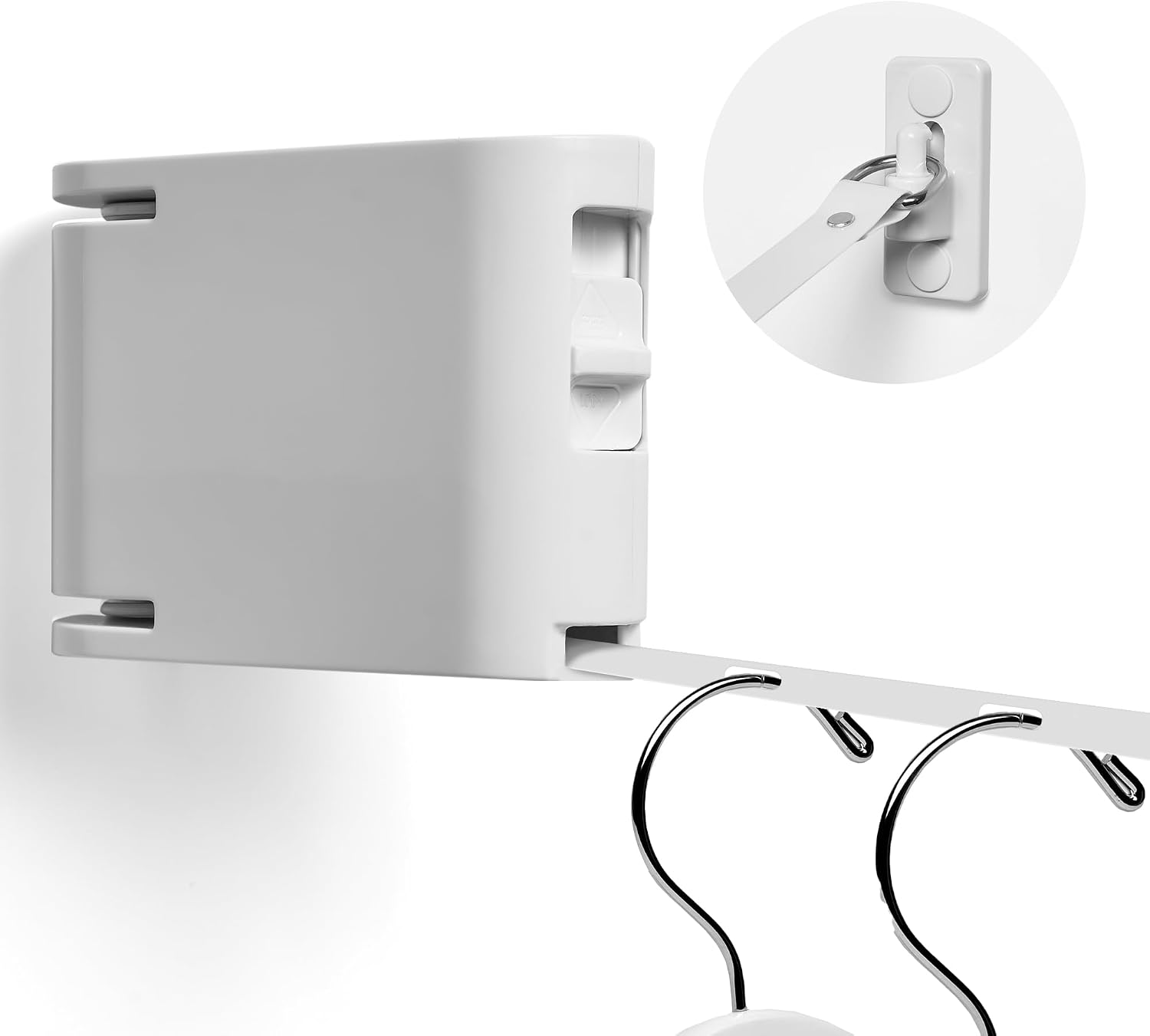 Retractable Clothesline Indoor Outdoor Clothes Line | Heavy Duty Clothes Drying Laundry Line | Wall Mounted Clothes Drying Rack Clothing | Retracting 34 Windproof Hanging Holes Laundry Drying