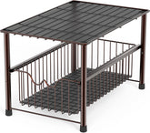 Decobros Stackable Under Sink Cabinet Sliding Basket Organiser Drawer,bronze