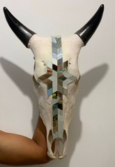 Caveira de Boi Decorativa Espelhado – Estilo Rústico Autêntico