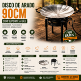 Disco de Arado Campeiro 90cm – Suporte a Gás de Alta Pressão