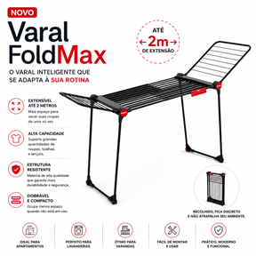 Varal FoldMax™ – O Varal que Desaparece Quando Você Não Precisa