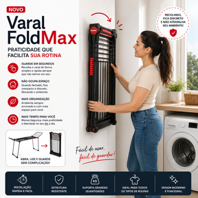 Varal FoldMax™ – O Varal que Desaparece Quando Você Não Precisa
