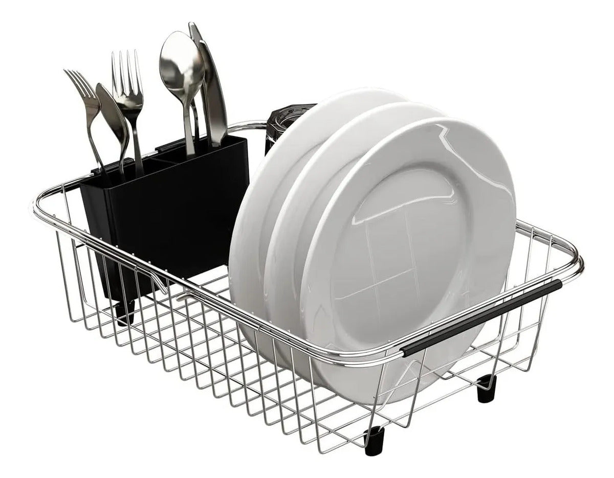 Escorredor De Pratos Ajustável Compacto Sobre A Pia Dish Rack-small