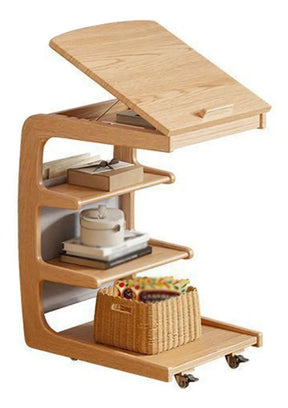 Mesa Lateral em Formato de C para sofá com Rodízios