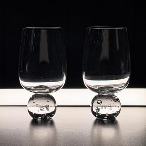 Kit Taças De Vidro Transparente Com Base Bolhas 540ml
