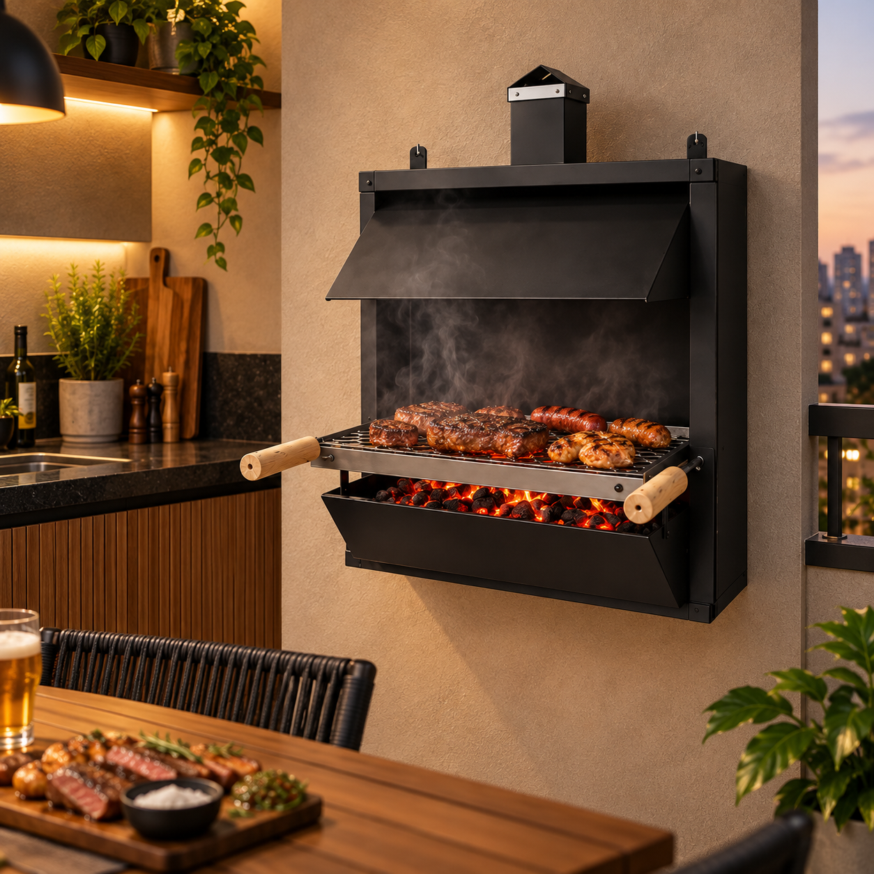Brasa Nobre — Churrasqueira de Parede com GiraGrill de Brinde.