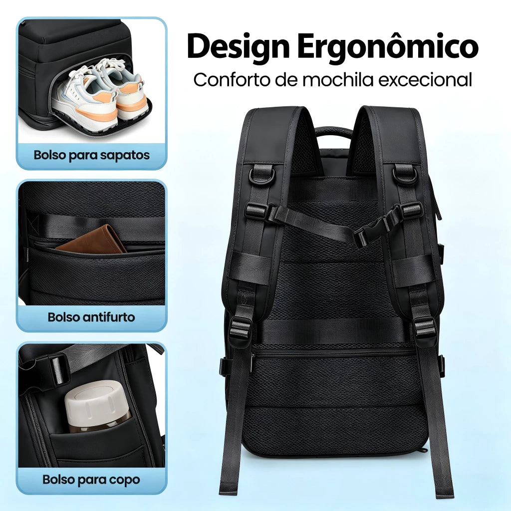 UrbanPack Pro™ – Mochila Executiva Impermeável[Com USB e Compartimento para Notebook]