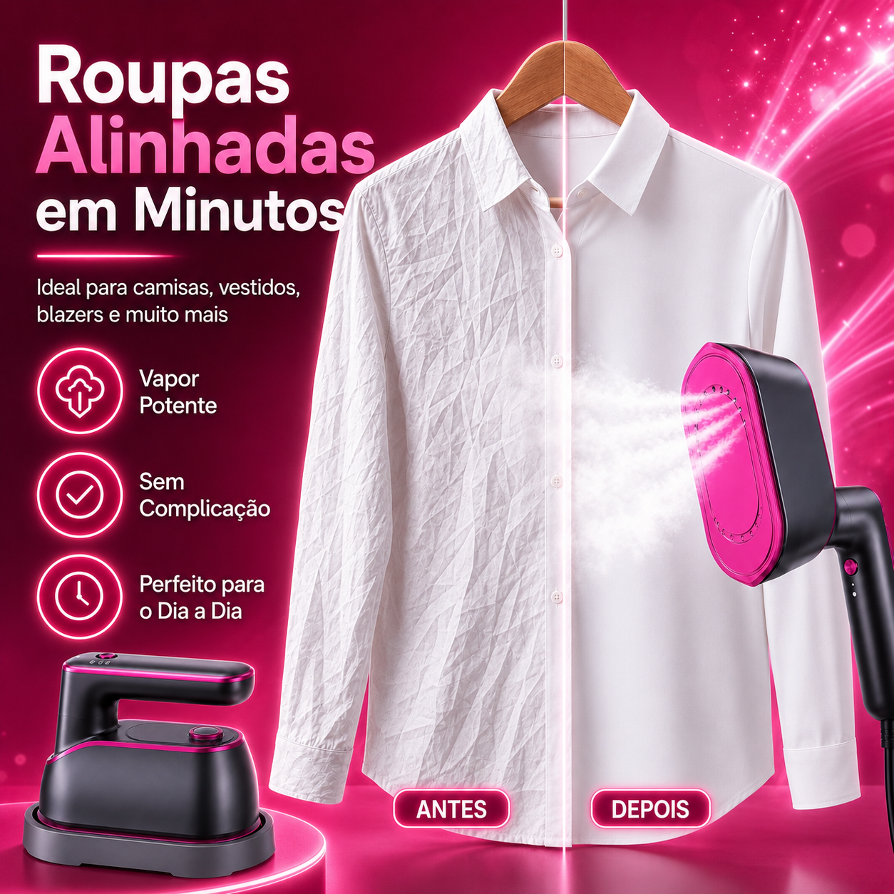 VaporPro 2 em 1 - Ferro e Vaporizador portátil Bivolt