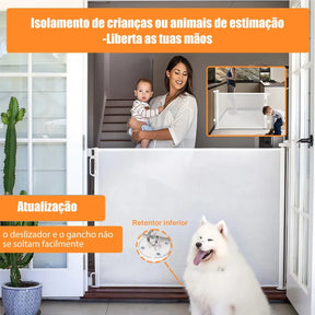 Portão Retrátil - 140cm [Tela Segurança Bebê Pet Cercadinho]