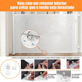 Portão Retrátil - 140cm [Tela Segurança Bebê Pet Cercadinho]