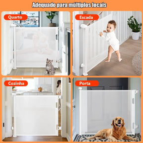 Portão Retrátil - 140cm [Tela Segurança Bebê Pet Cercadinho]
