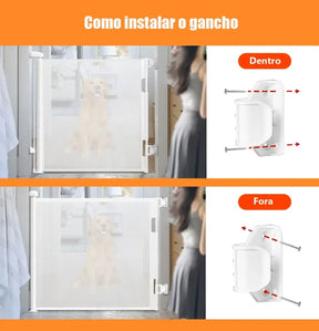 Portão Retrátil - 140cm [Tela Segurança Bebê Pet Cercadinho]