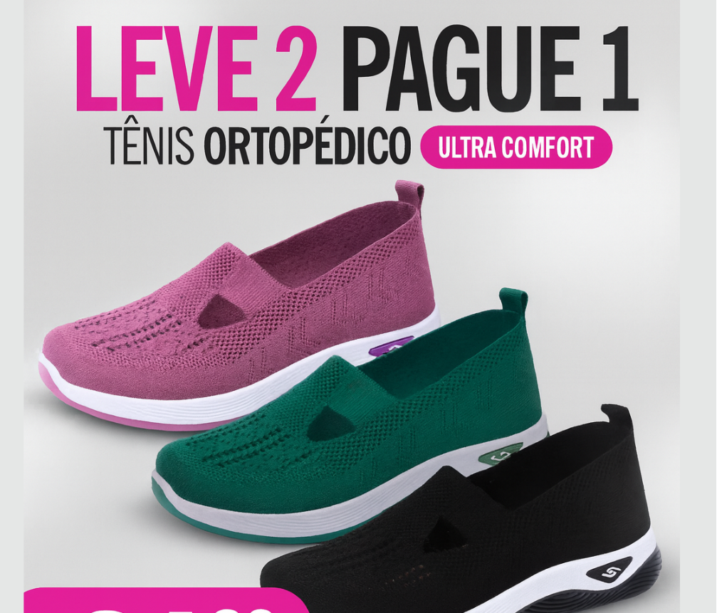 Tênis Ortopédico Flex Plus - [Pague 1 Leve2]